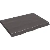 vidaXL Tafelblad 80x60x(2-6)cm behandeld massief eikenhout donkerbruin