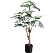 Kopu kunstplant monstera variegata 80 cm 21 bladeren gatenplant