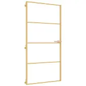 vidaXL Binnendeur smal 102,5x201,5 cm gehard glas en aluminium goud