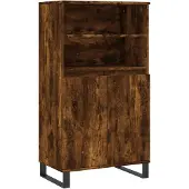 vidaXL Hoge kast 60x36x110 cm bewerkt hout gerookt eikenkleurig