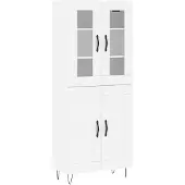vidaXL Hoge kast 69,5x34x180 cm bewerkt hout wit