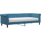 vidaXL Slaapbank met matras 80x200 cm fluweel blauw