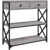 vidaXL Wandtafel 75x28x75 cm bewerkt hout grijs sonoma eikenkleurig