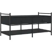 vidaXL Salontafel 99x50x50 cm bewerkt hout zwart