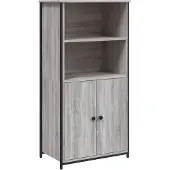 vidaXL Hoge kast 62x36x121,5 cm bewerkt hout grijs sonoma