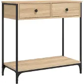 vidaXL Wandtafel 75x34,5x75 cm bewerkt hout sonoma eikenkleurig