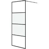vidaXL Inloopdouchewand 80x195 cm halfmat ESG-glas zwart