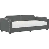 vidaXL Slaapbank met matras 100x200 cm stof donkergrijs