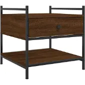 vidaXL Salontafel 50x50x50 cm bewerkt hout bruin eikenkleur