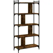 vidaXL Boekenkast 5-laags 76x32x158 cm bewerkt hout gerookt eikenkleur
