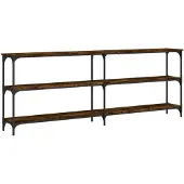 vidaXL Wandtafel 200x29x75 cm bewerkt hout gerookt eikenkleurig