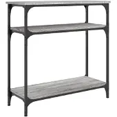 vidaXL Wandtafel 75x29x75 cm bewerkt hout grijs sonoma eikenkleurig