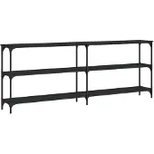 vidaXL Wandtafel 200x29x75 cm bewerkt hout zwart