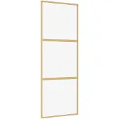vidaXL Schuifdeur 76x205 cm helder esg-glas en aluminium goudkleurig