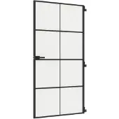 vidaXL Binnendeur smal 102,5x201,5 cm gehard glas en aluminium zwart