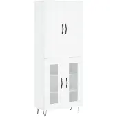 vidaXL Hoge kast 69,5x34x180 cm bewerkt hout wit