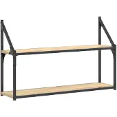 vidaXL Wandrek 2-laags 80x21x51 cm bewerkt hout sonoma eikenkleurig