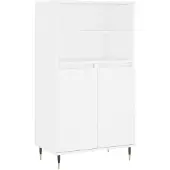 vidaXL Hoge kast 60x36x110 cm bewerkt hout wit