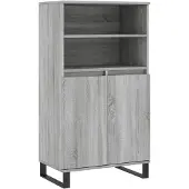 vidaXL Hoge kast 60x36x110 cm bewerkt hout grijs sonoma eikenkleurig