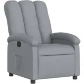 vidaXL Fauteuil verstelbaar stof lichtgrijs