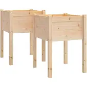 vidaXL Plantenbakken 2 st 50x50x70 cm massief grenenhout