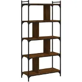 vidaXL Boekenkast 5-laags 76x32x158 cm bewerkt hout bruin eikenkleur