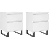 vidaXL Nachtkastjes 2 st 40x35x50 cm bewerkt hout wit