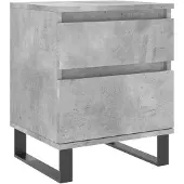vidaXL Nachtkastje 40x35x50 cm bewerkt hout betongrijs