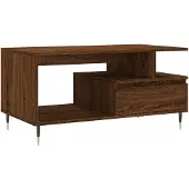 vidaXL Salontafel 90x49x45 cm bewerkt hout bruineiken