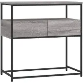 vidaXL Wandtafel 75x40x75 cm bewerkt hout grijs sonoma eikenkleurig