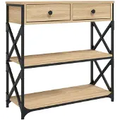 vidaXL Wandtafel 75x28x75 cm bewerkt hout sonoma eikenkleurig