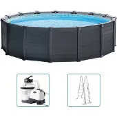 Intex 26384GS, Framezwembad, Geschikt voor kinderen en volwassenen, Grafietkleur