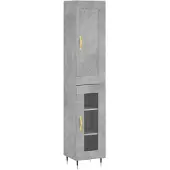 vidaXL Hoge kast 34,5x34x180 cm bewerkt hout betongrijs