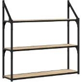 vidaXL Wandrek 3-laags 80x21x78,5 cm bewerkt hout sonoma eikenkleurig