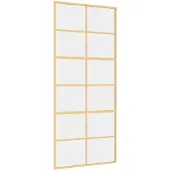 vidaXL Schuifdeur 90x205 cm helder ESG-glas en aluminium goudkleurig