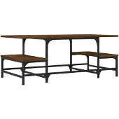 vidaXL Salontafel 100x50,5x40 cm bewerkt hout bruin eikenkleur