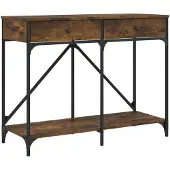 vidaXL Wandtafel 100x39x78,5 cm bewerkt hout gerookt eikenkleurig