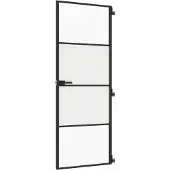 vidaXL Binnendeur smal 76x201,5 cm gehard glas en aluminium zwart