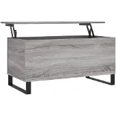 vidaXL Salontafel 90x44,5x45 cm bewerkt hout grijs sonoma eikenkleurig