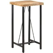 vidaXL Bartafel 55x55x107 cm massief mangohout en ijzer