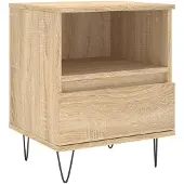 vidaXL Nachtkastje 40x35x50 cm bewerkt hout sonoma eikenkleurig