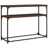 vidaXL Wandtafel 100x35,5x75 cm bewerkt hout bruin eikenkleur