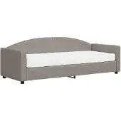 vidaXL Slaapbank met matras 80x200 cm stof taupe