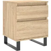 vidaXL Nachtkastje 40x35x50 cm bewerkt hout sonoma eikenkleurig