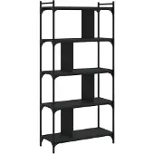 vidaXL Boekenkast 5-laags 76x32x158 cm bewerkt hout zwart
