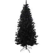 Merkloos Teddy Black kunstkerstboom - 150 cm - zwart - Ø 86 cm - 422 tips - metalen voet