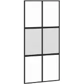 vidaXL Schuifdeur 102,5x205 cm gehard glas en aluminium zwart