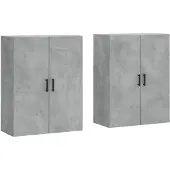 vidaXL Hangkasten 2 st 69,5x34x90 cm betongrijs