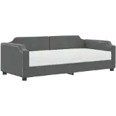 vidaXL Slaapbank met matras 90x200 cm stof donkergrijs