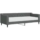 vidaXL Slaapbank met matras 80x200 cm stof donkergrijs